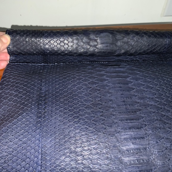 W. H. Petronela Python Clutch-Navy - Picture 3 of 5